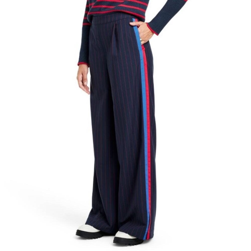 LA LIGNE x Target SOLD OUT Women's Side Stripe Wide Leg Trousers Navy Red Small